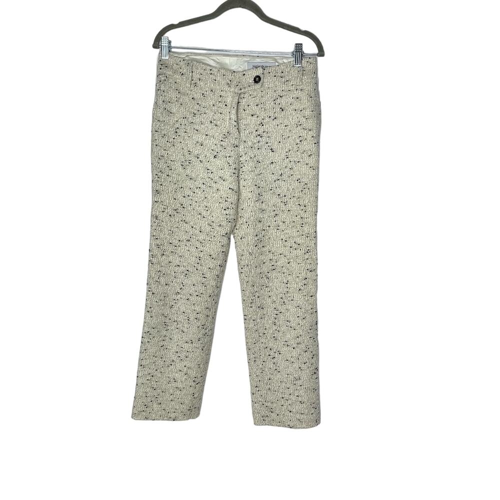 Yves Saint Laurent Women's Pants Size 36 Boucle Wool Blend Lined Made in Italy